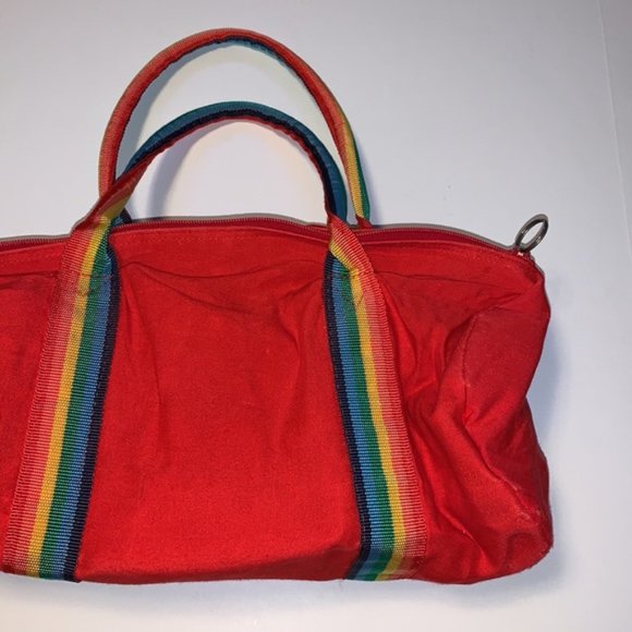 Care Bears Vintage Mini Duffel Bag / Oversized Hobo Purse with Rainbow Handles - Picture 6 of 13